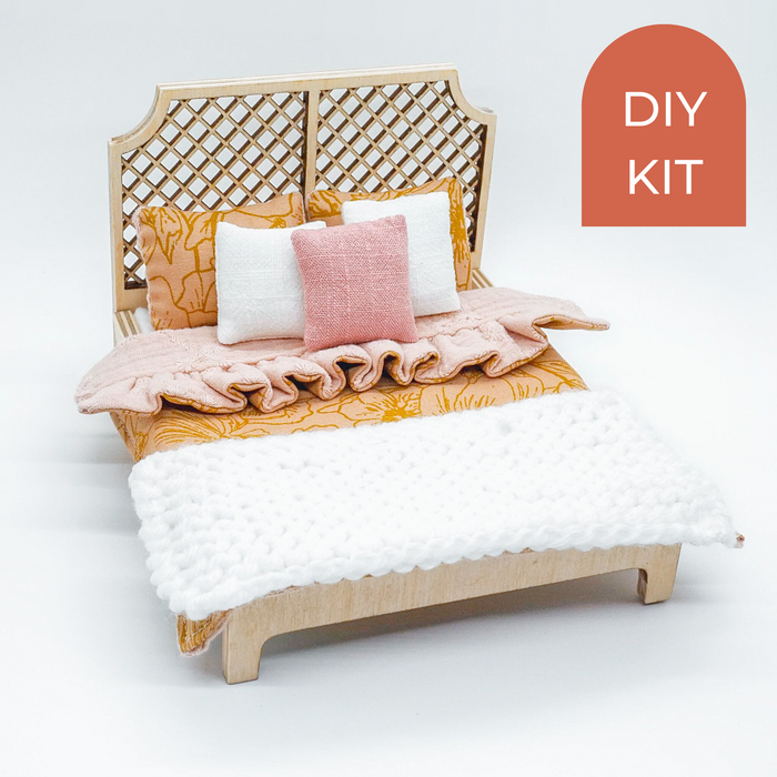 Dollhouse Miniature Cecilia Bed (Single + Double) | DIY Kit