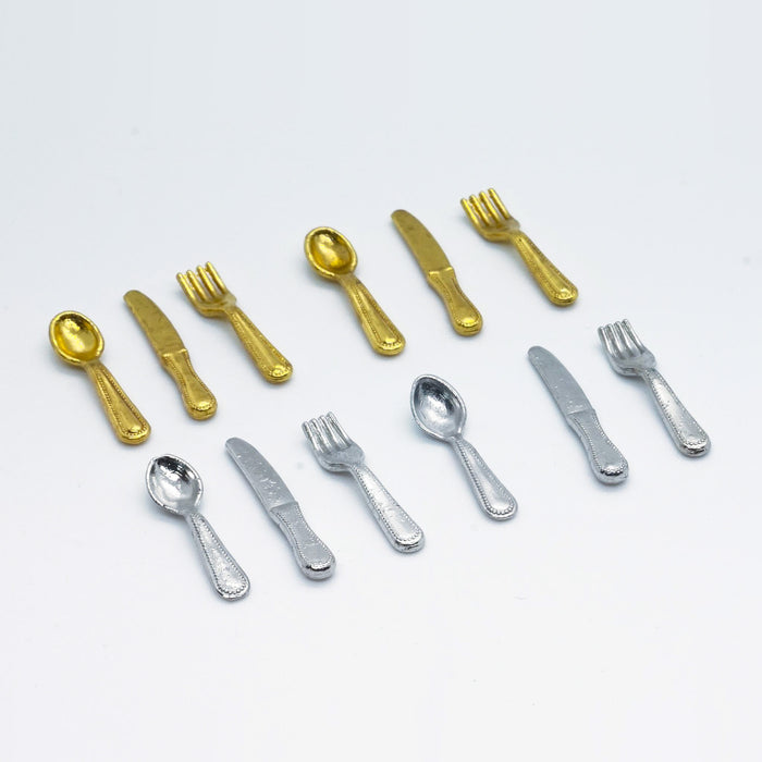 Dollhouse Miniature Flatware Set  | Set Of 4