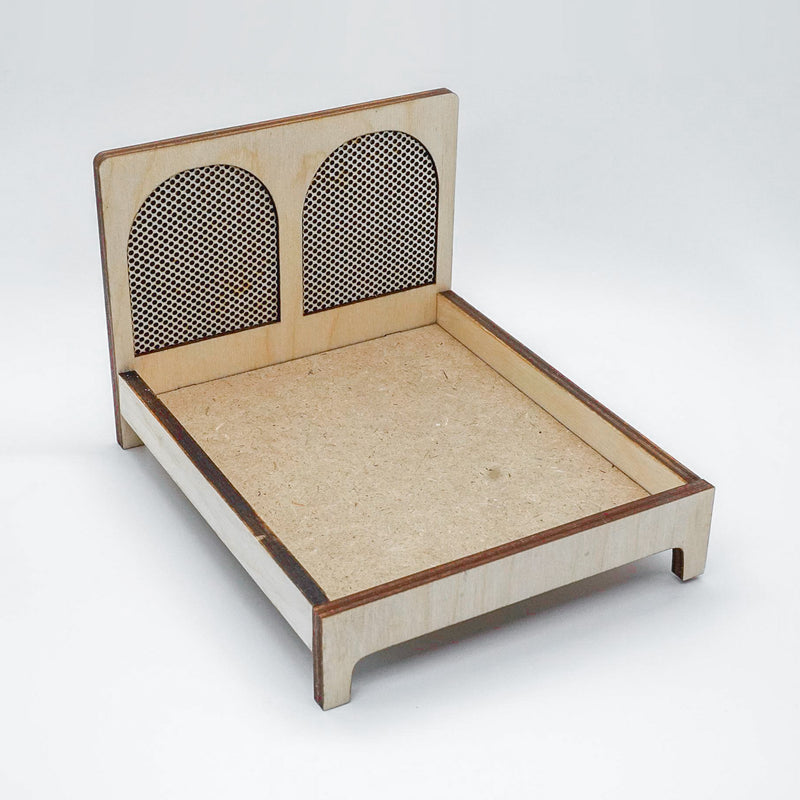 Dollhouse Miniature Windsor Bed (Single + Double) | DIY Kit