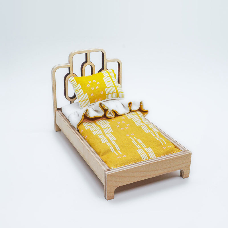 Dollhouse Miniature Ruffle Bedding Set | Single + Double