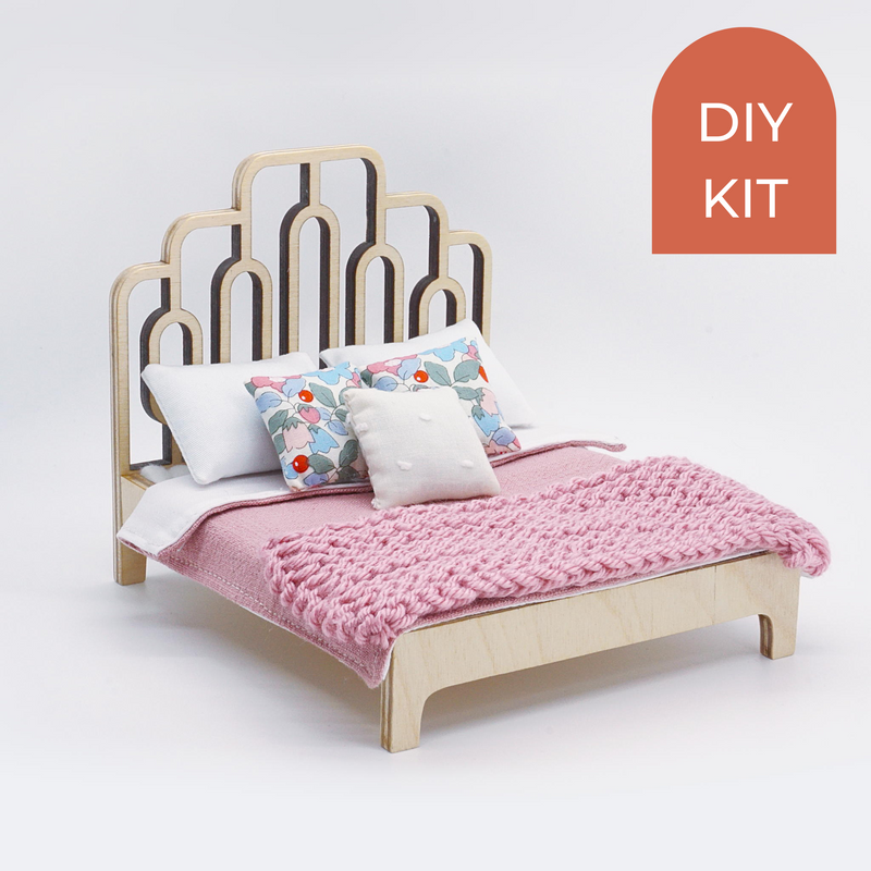 Dollhouse Miniature Sunningdale Bed (Single + Double) | DIY Kit