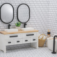 Dollhouse Miniature Minterior Double Vanity | Wood Countertop
